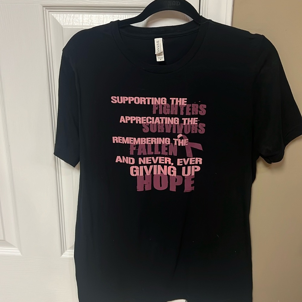 Ladies Bella Canvas breast cancer awareness tshirt